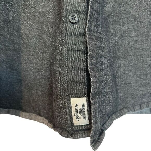 🔥4/$25 Wrangler Men’s Top Gray Long Sleeve Button Down XL - Picture 4 of 8